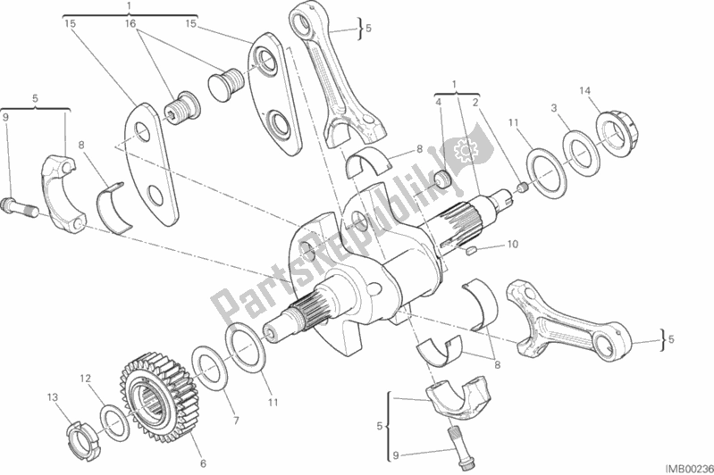 All parts for the Connecting Rods of the Ducati Diavel Xdiavel Sport Pack Brasil 1260 2018